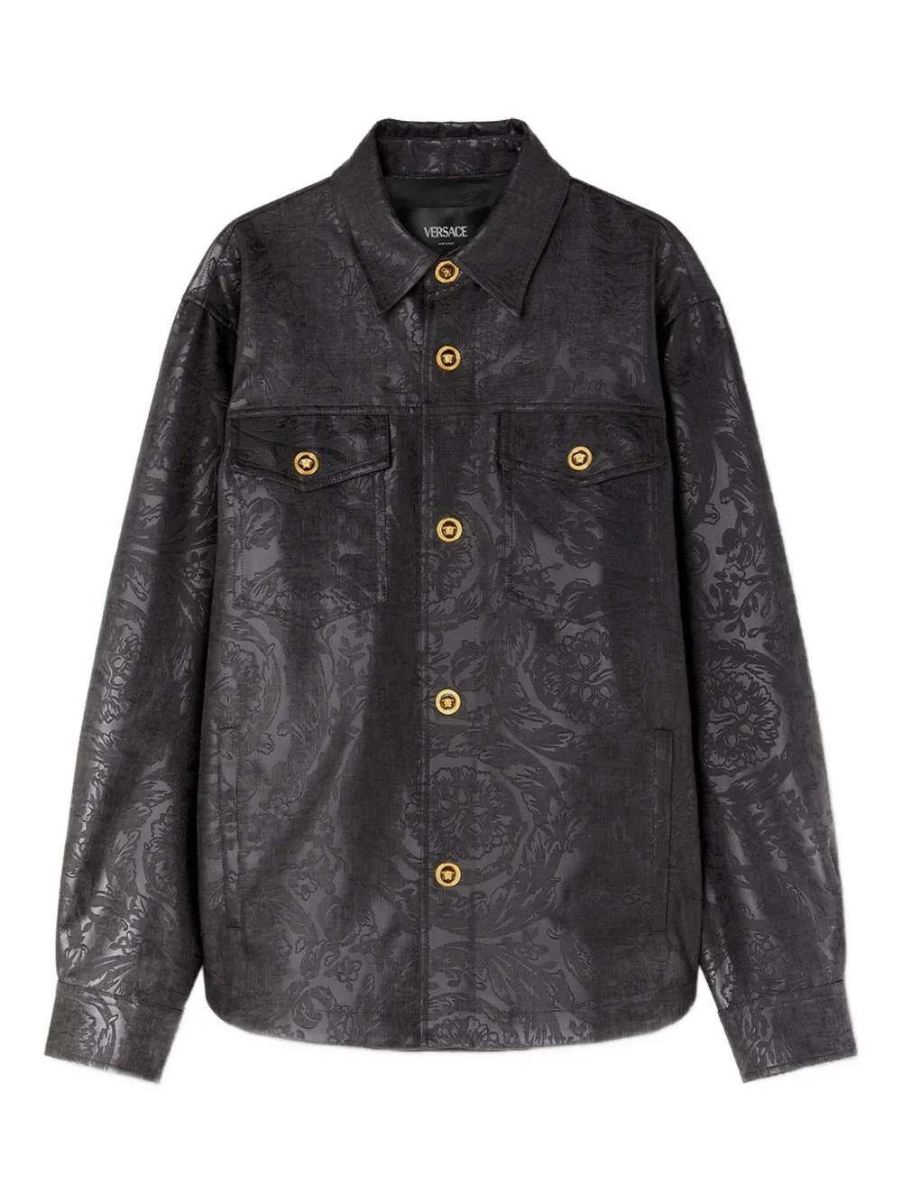 Versace Barocco embossed shirt jacket | Black | Image 1