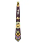Versace baroque-print silk tie - Purple