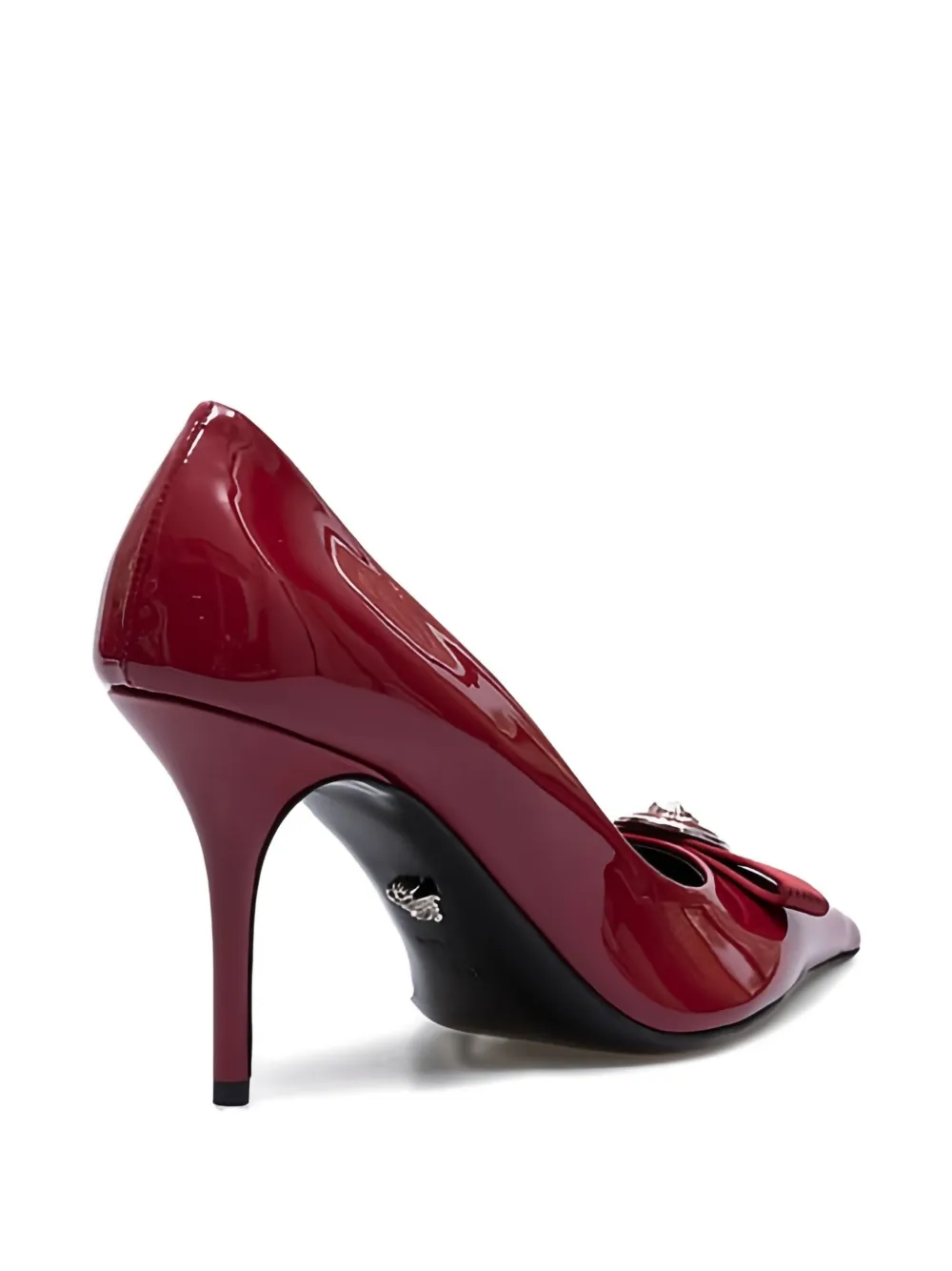 Versace 90 mm pumps verfraaid met strik en puntige neus Rood