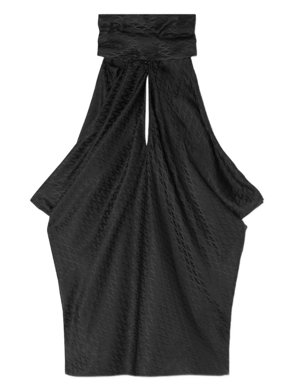 Versace neck-tie textured top Zwart