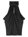 Versace neck-tie textured top - Black