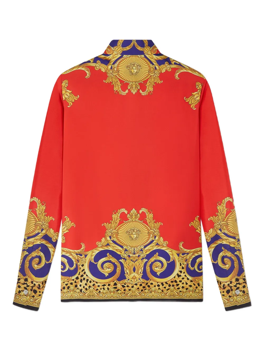 Versace Cheetah Barocco zijden blouse - Rood