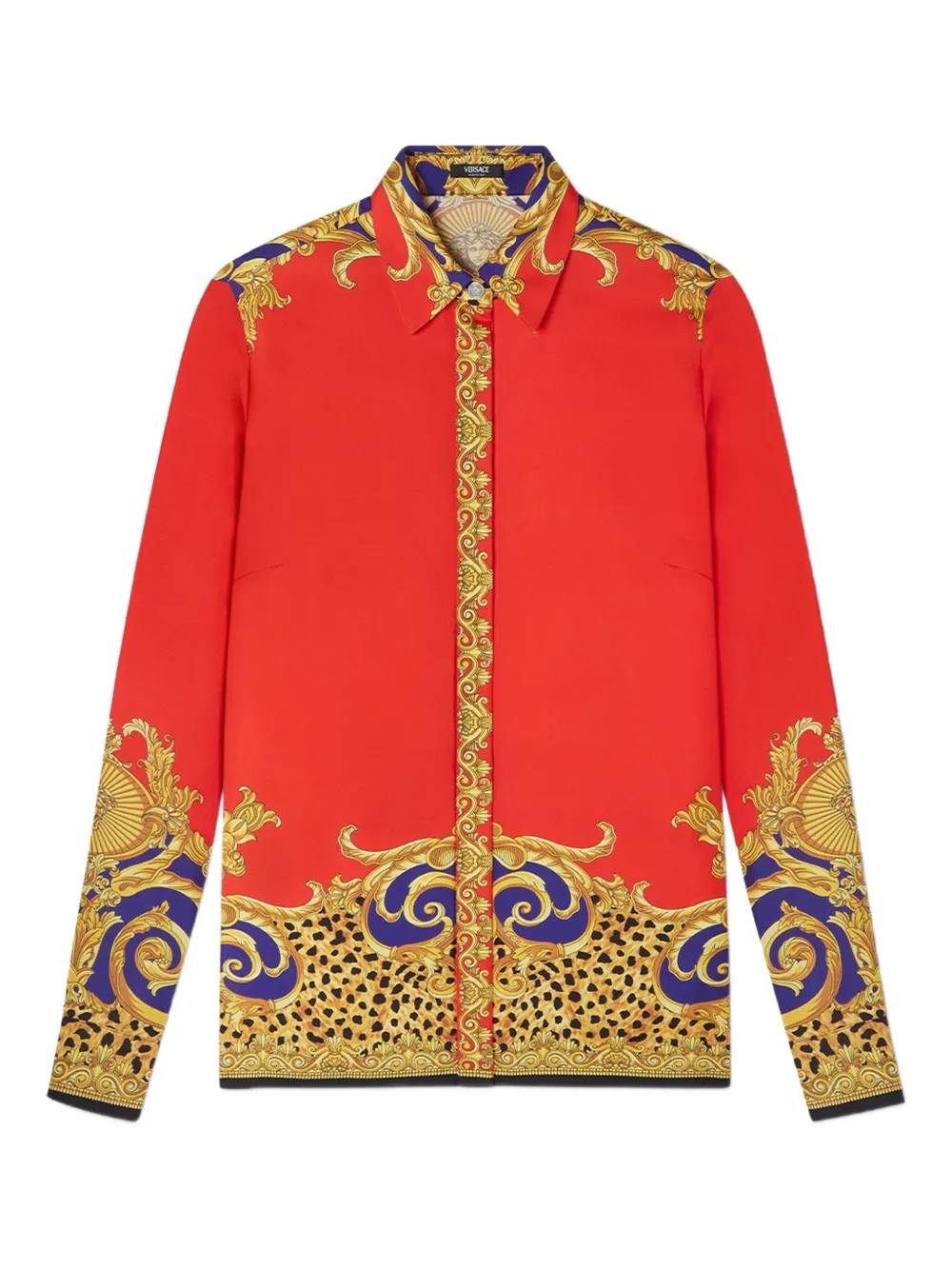 Versace Cheetah Barocco silk shirt | Red | Image 1