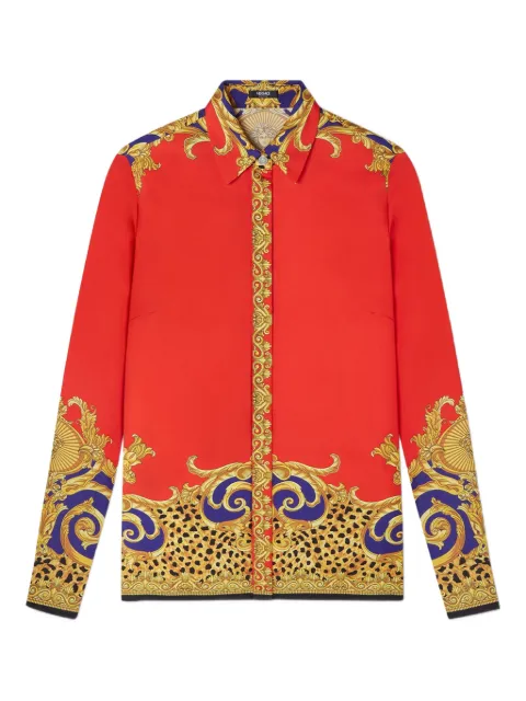 Versace Cheetah Barocco silk shirt