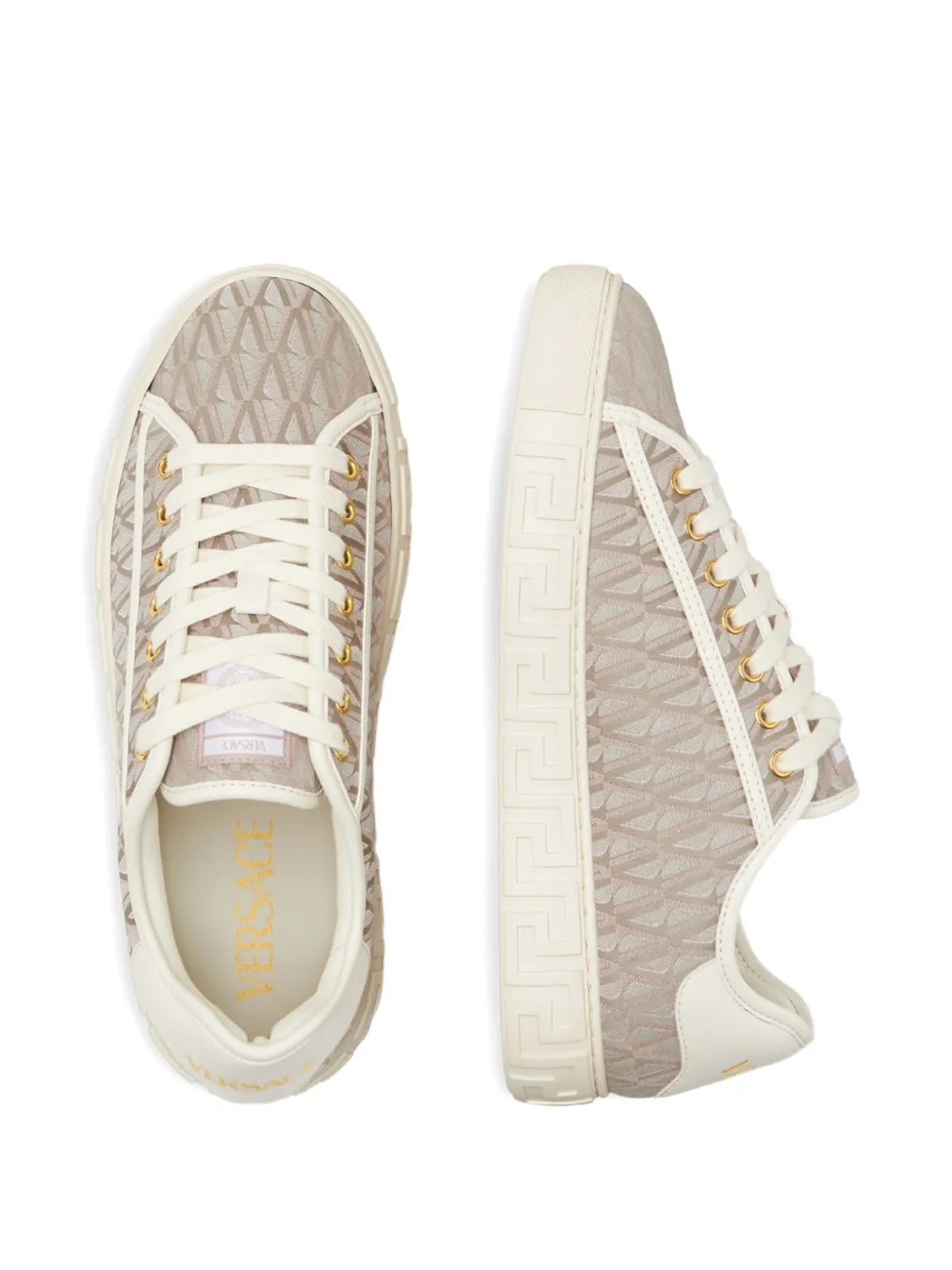 Versace Sneakers met Greca-patroon Beige