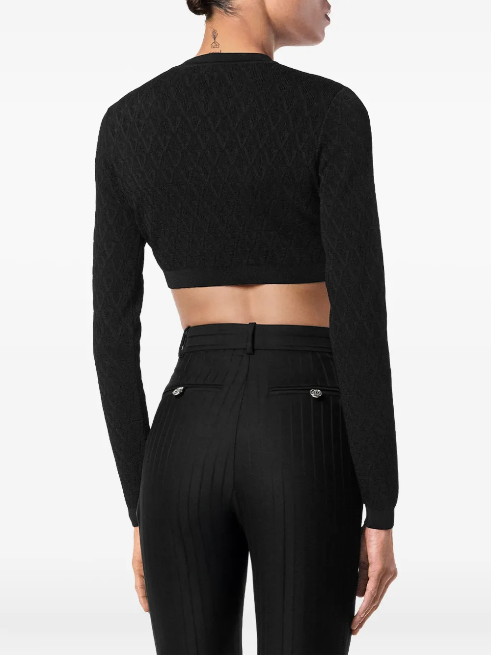 Versace Cropped est met geometrisch patroon Zwart