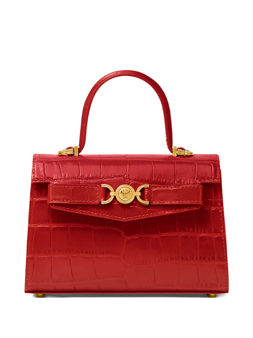 Versace Borsa piccola con effetto coccodrillo | rosso | Image 1