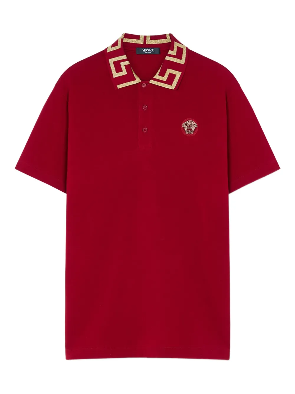 Versace Medusa Head poloshirt met borduurwerk Rood