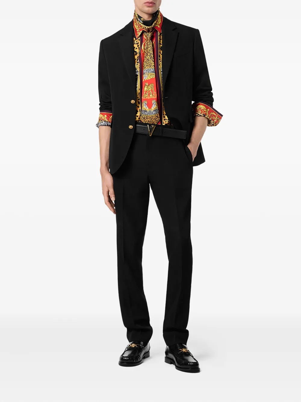 Versace Wild Cats zijden overhemd met print - Rood