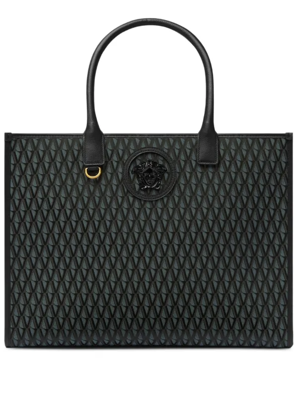 Versace モノグラム ハンドバッグ | ブラック | FARFETCH JP