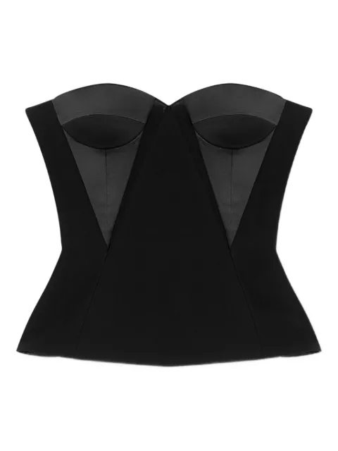 Versace satin-panelled bustier top