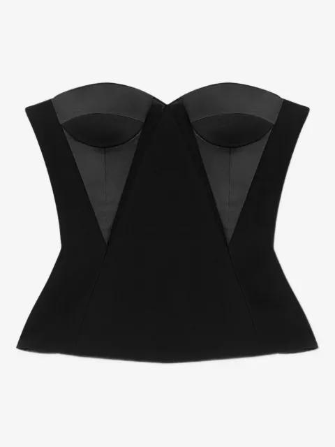 Versace top estilo bustier con paneles satinados