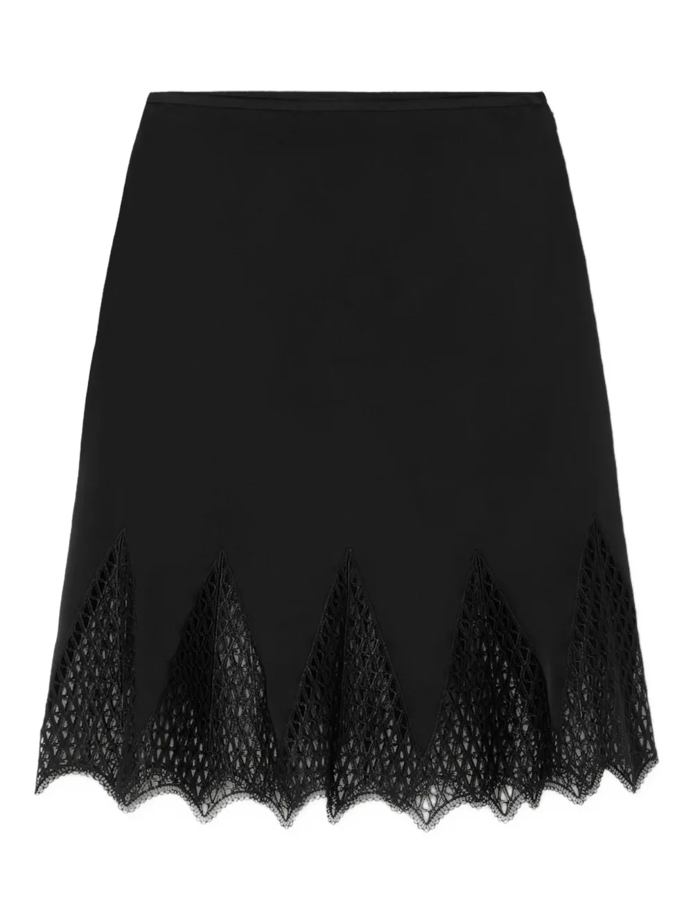 Versace Lace-trim Midi Skirt In Black