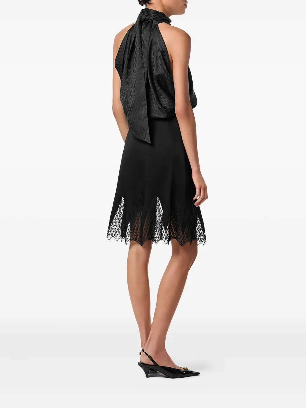 Versace lace-trim midi skirt - Zwart