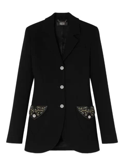 Versace embellished pocket wool jacket