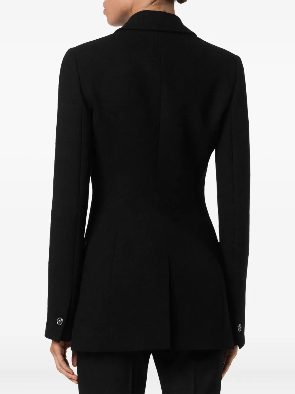 Versace embellished pocket wool jacket Zwart
