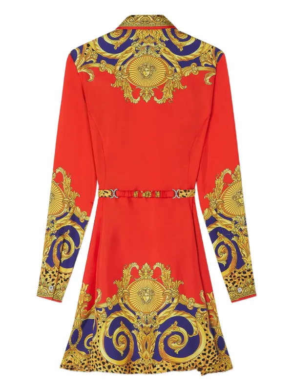 【美品】Versaceシャツドレス Versace バロックプリント シルクシャツドレス | イエロー