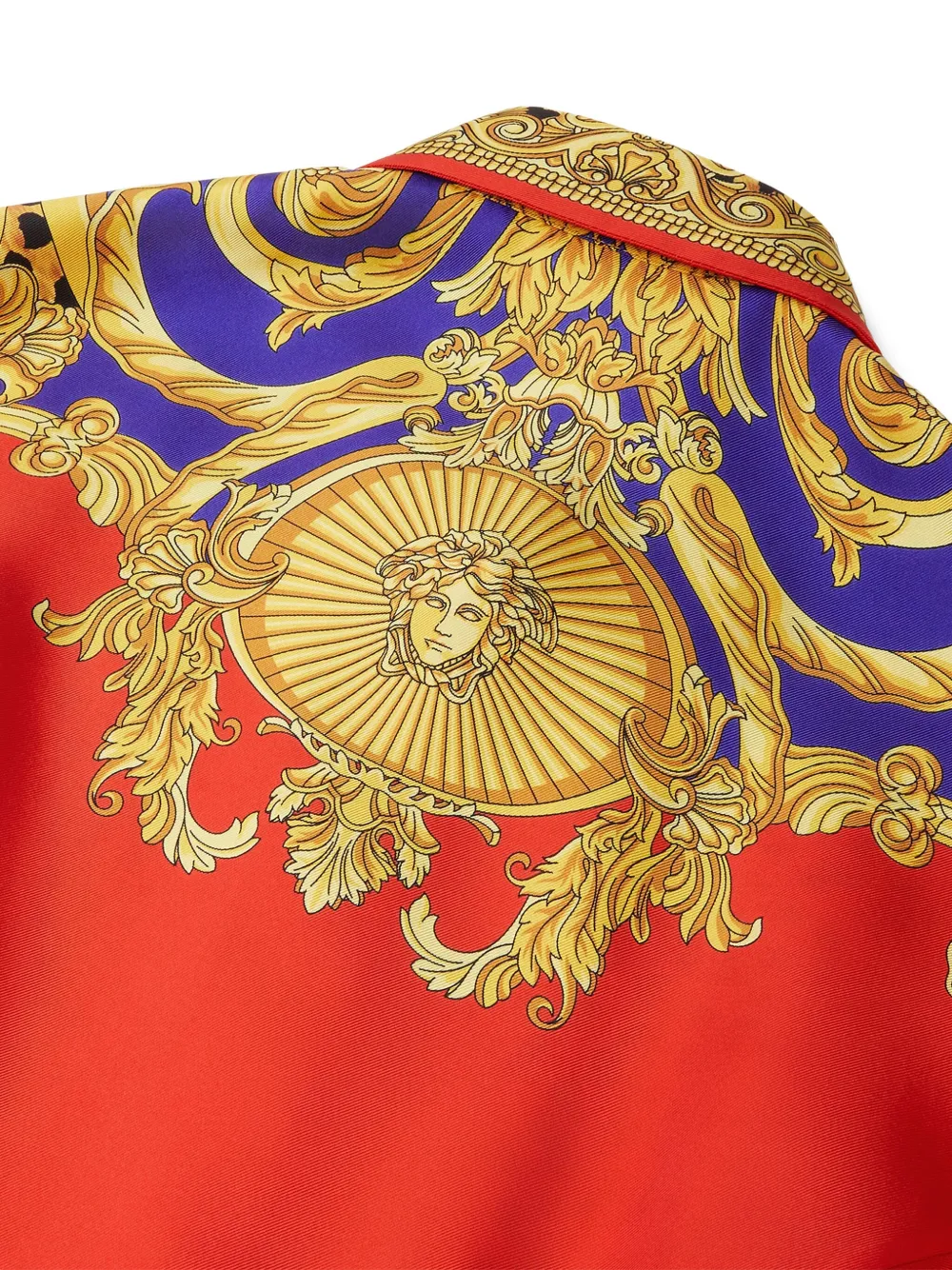 Versace Zijden blousejurk met barokprint Geel