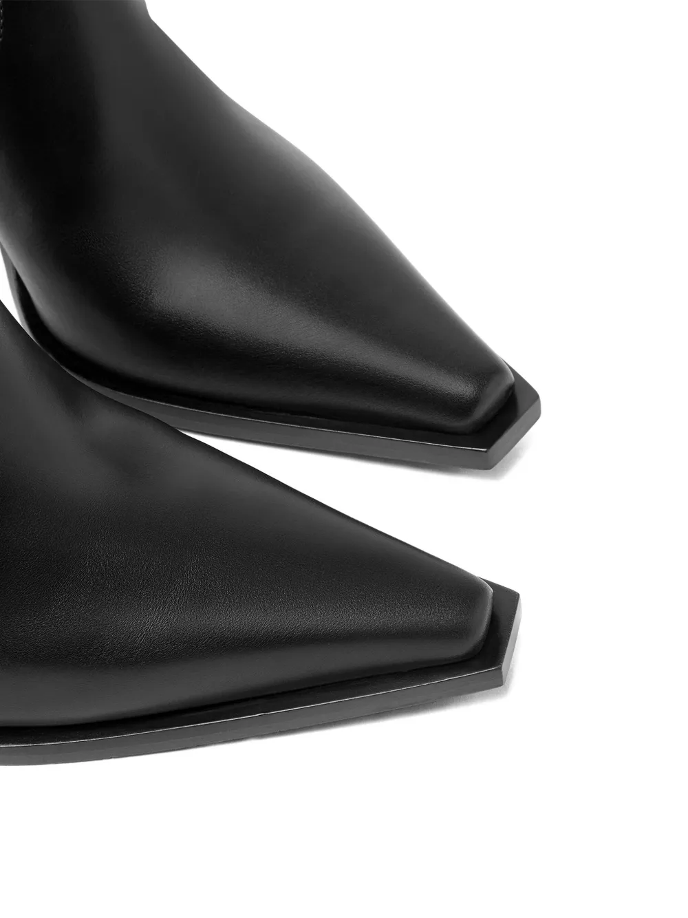 Versace Leather V-buckle Boots In Black