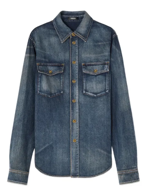 Versace Camisa jeans com bolso duplo