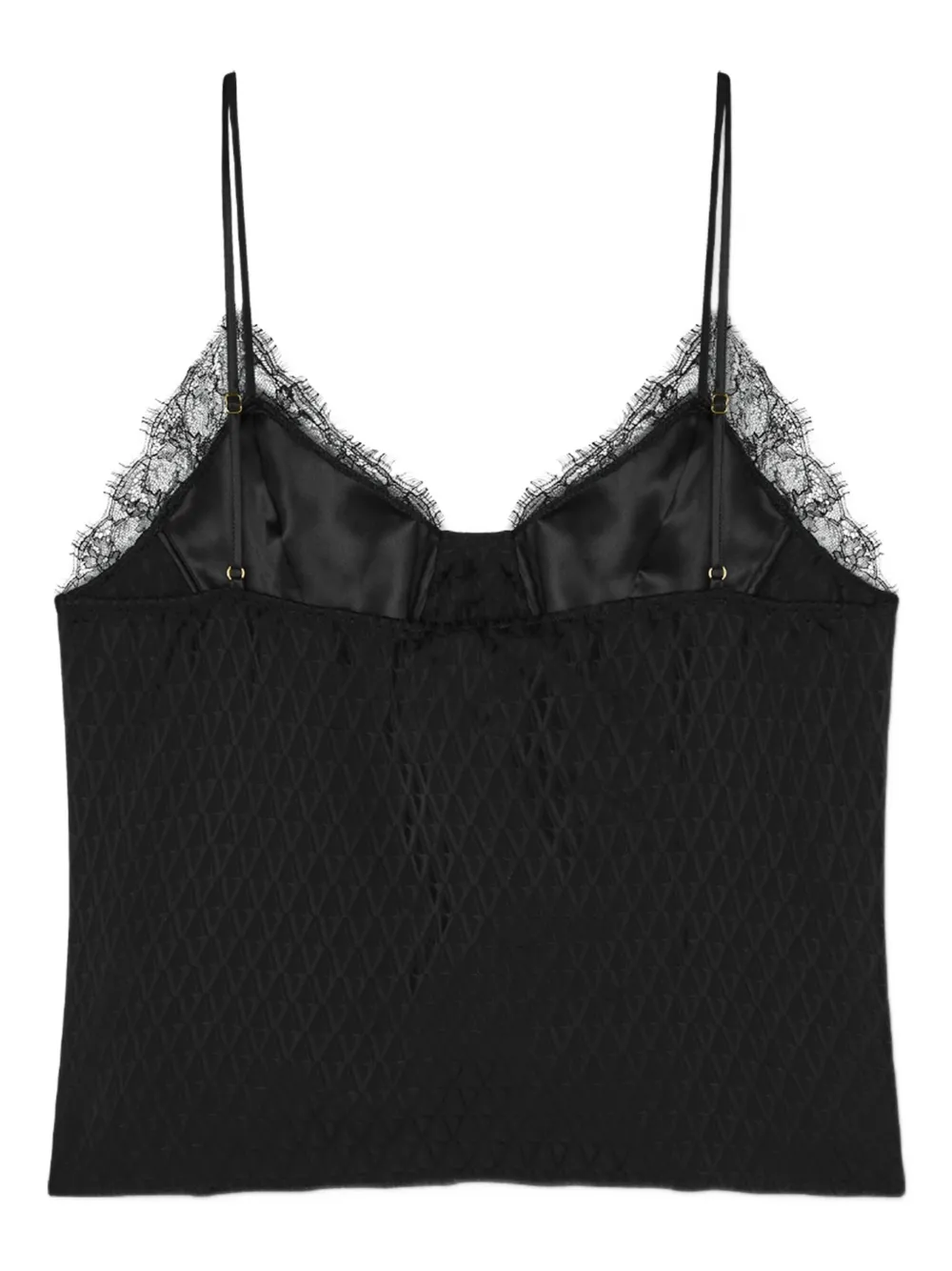 Versace Lace-trimmed Satin Camisole In Black
