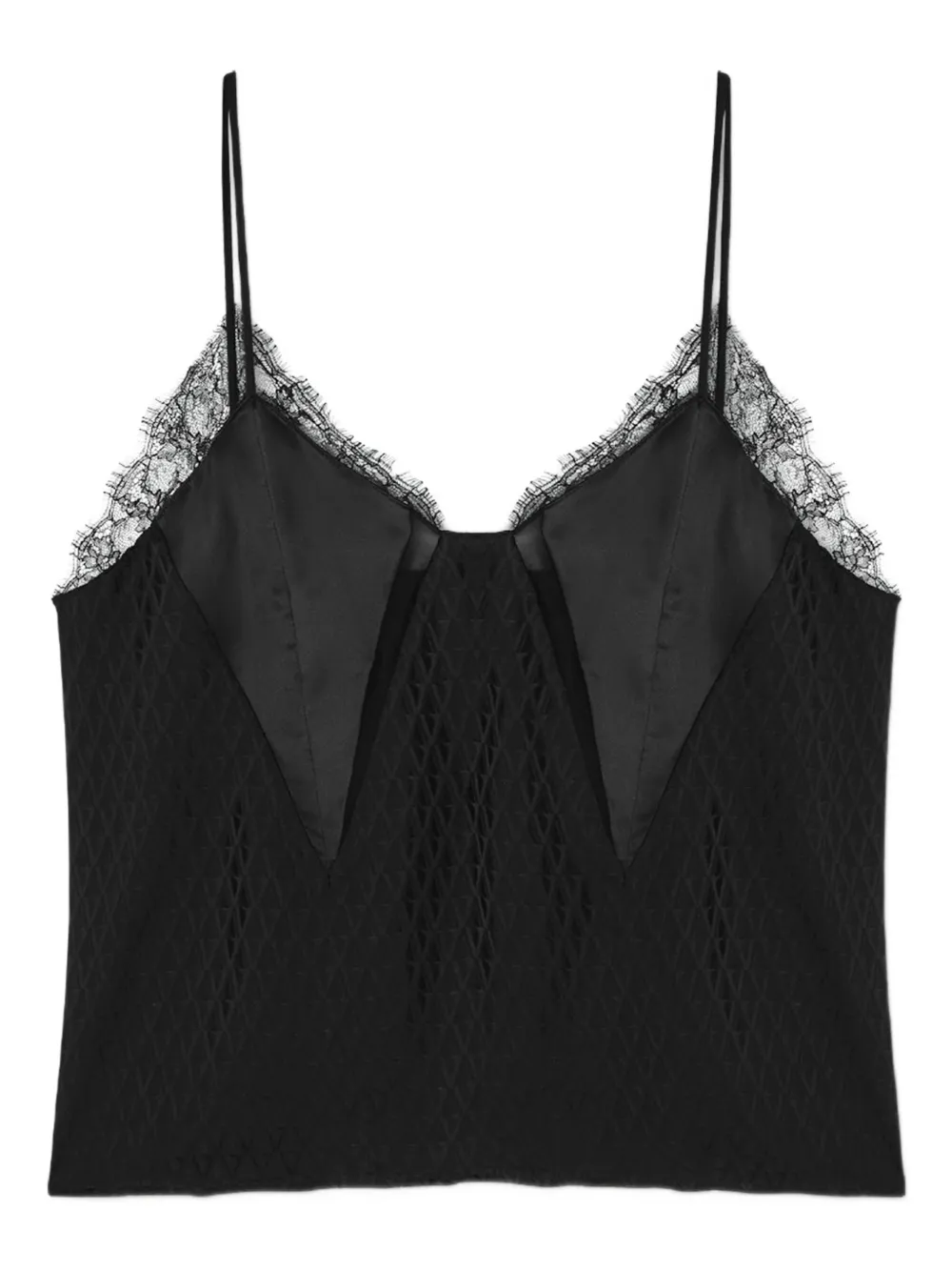 Versace Lace-trimmed Satin Camisole In Black