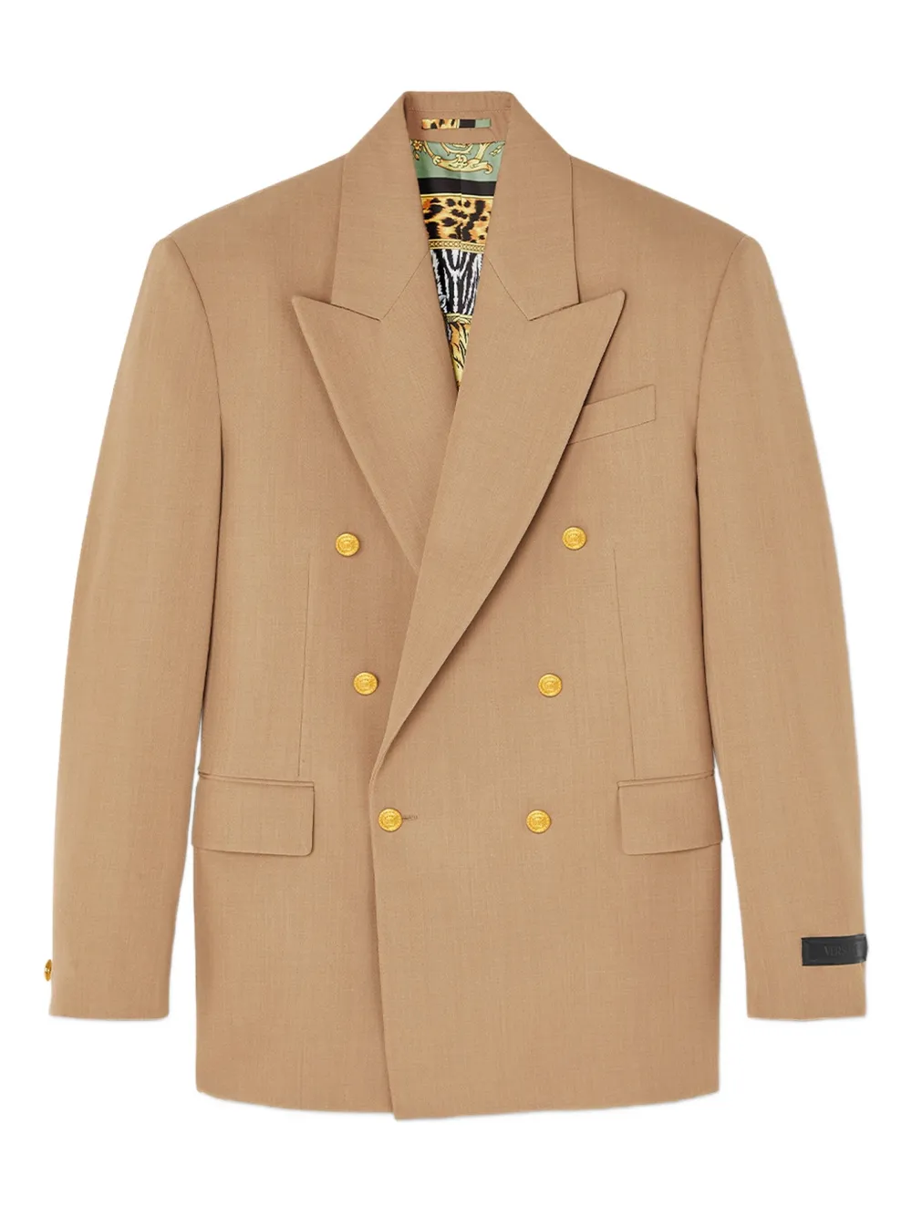 Versace double-breasted gold-button blazer | Neutrals | Image 1