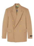 Versace double-breasted gold-button blazer - Neutrals
