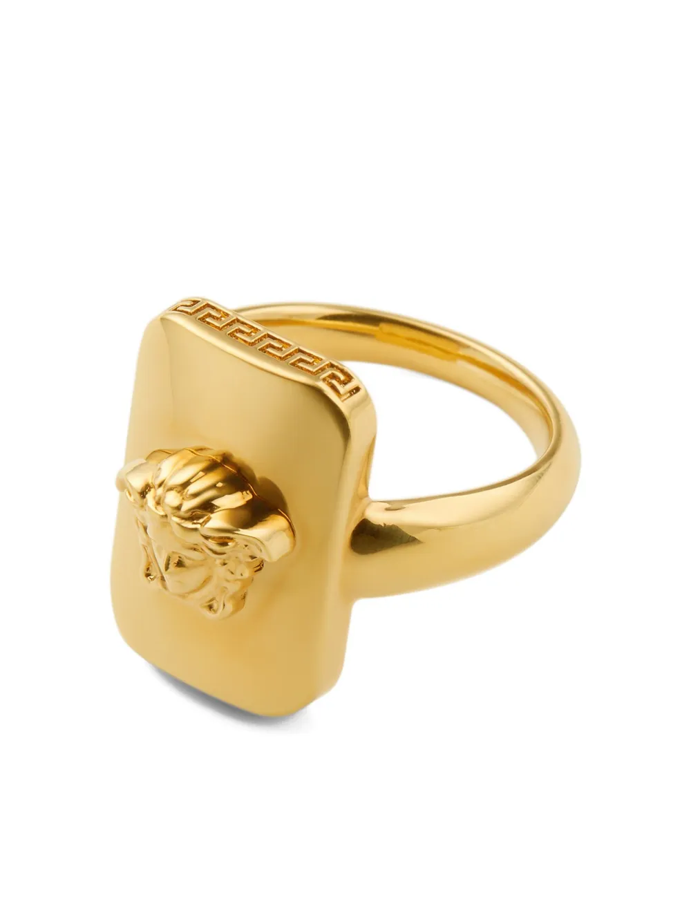 Versace Medusa-head Rectangular Ring In Gold