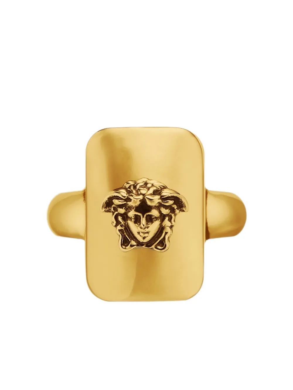 Versace Medusa-head Rectangular Ring In Gold