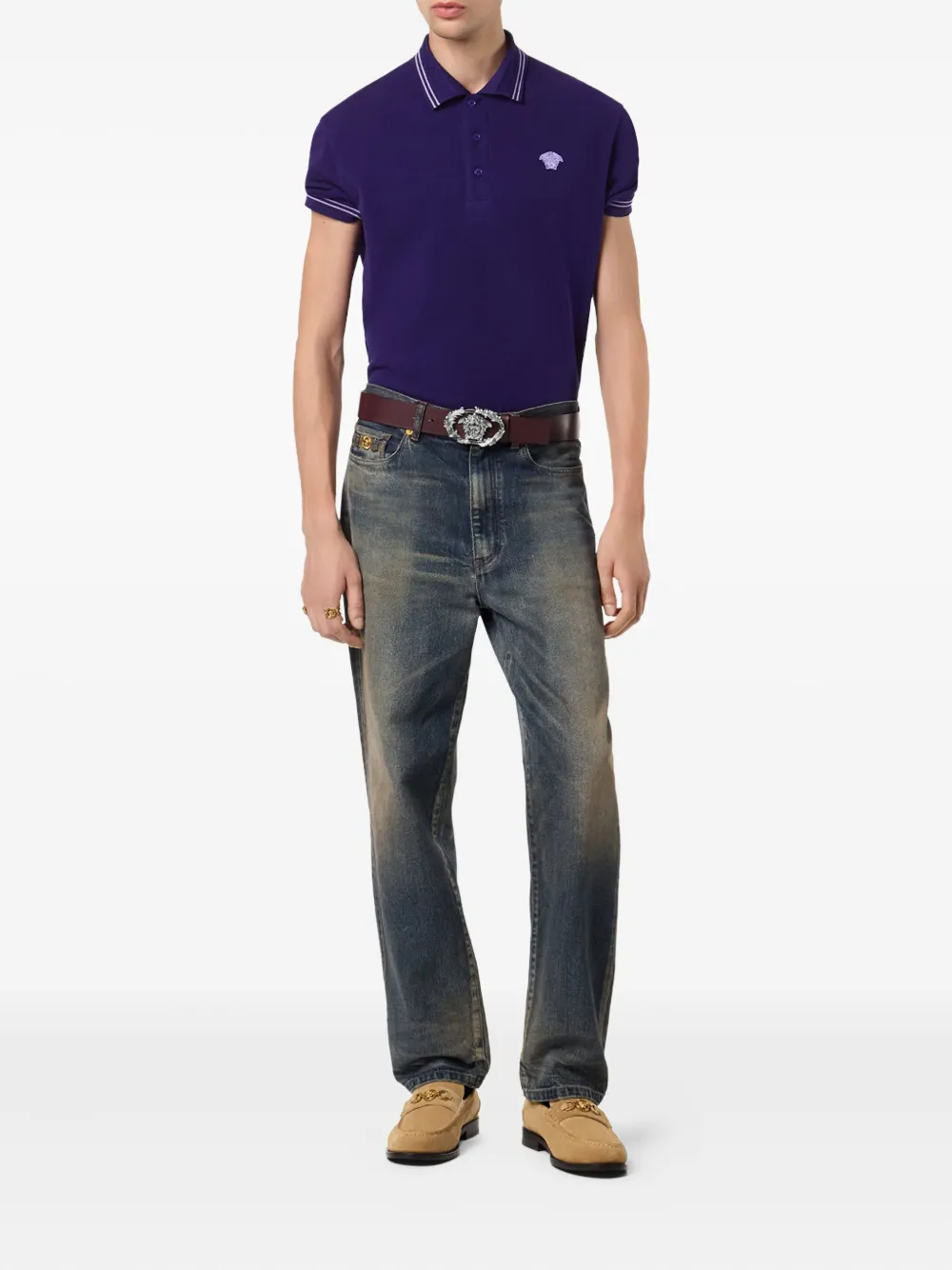 Versace short-sleeves polo shirt - Blauw