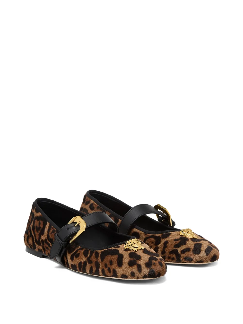 Versace Medusa buckle flats - Bruin