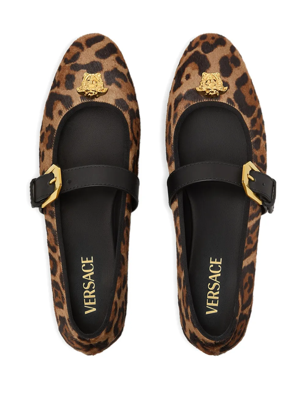 Versace Medusa buckle flats Brown