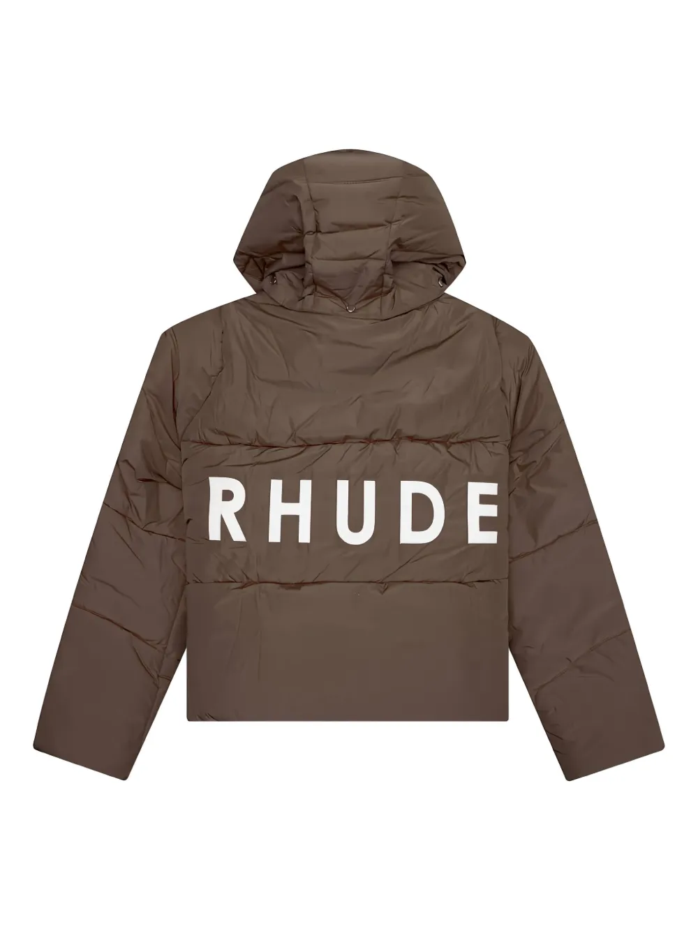 RHUDE Donsjack met logo Bruin