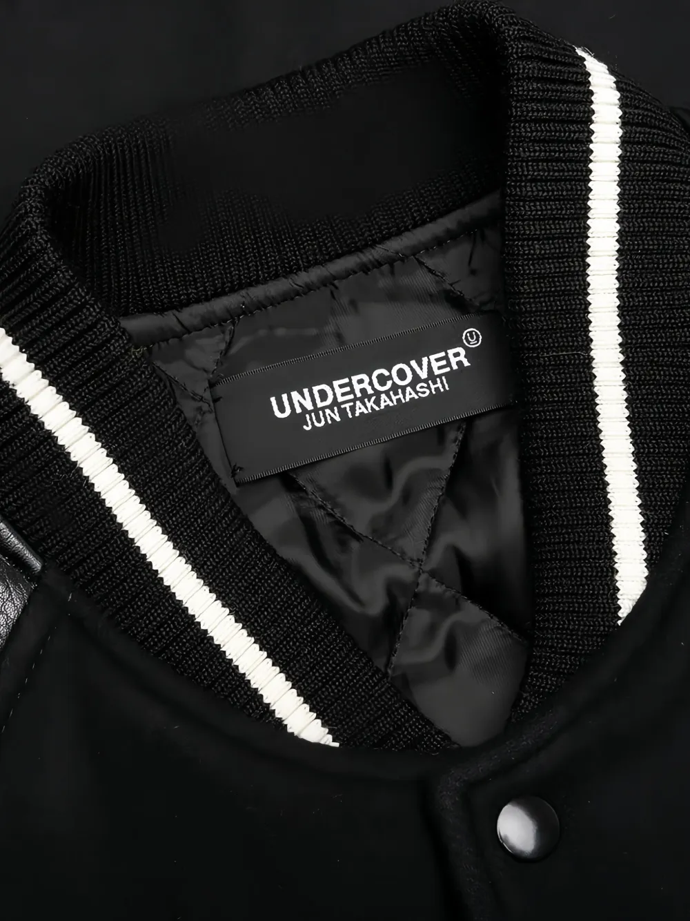 Undercover Psycho bomberjack met leren mouwen Zwart