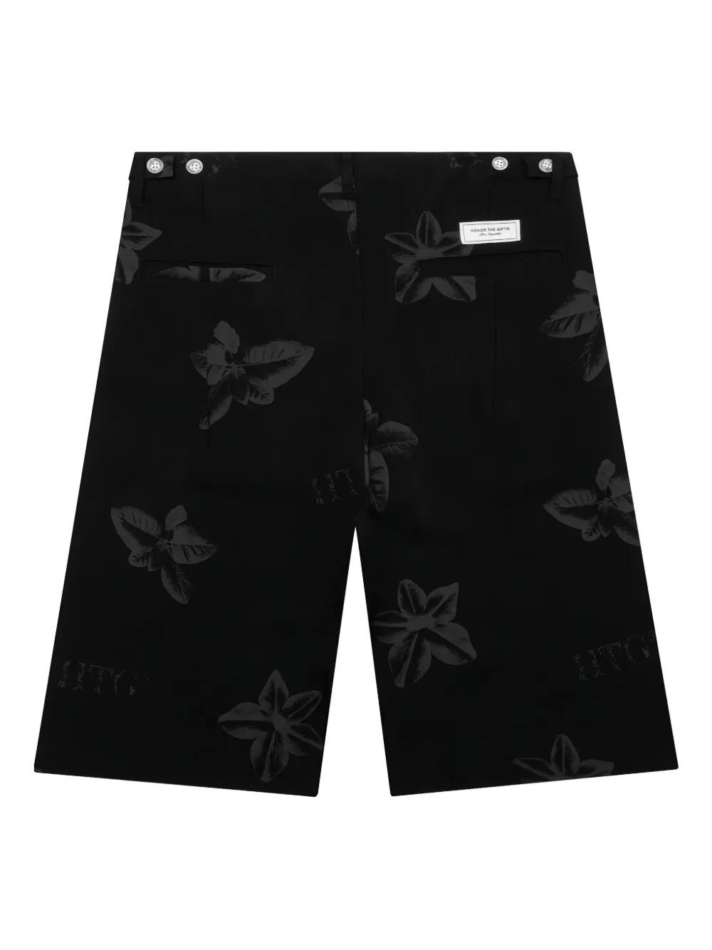 Honor The Gift floral-print buttoned shorts Zwart