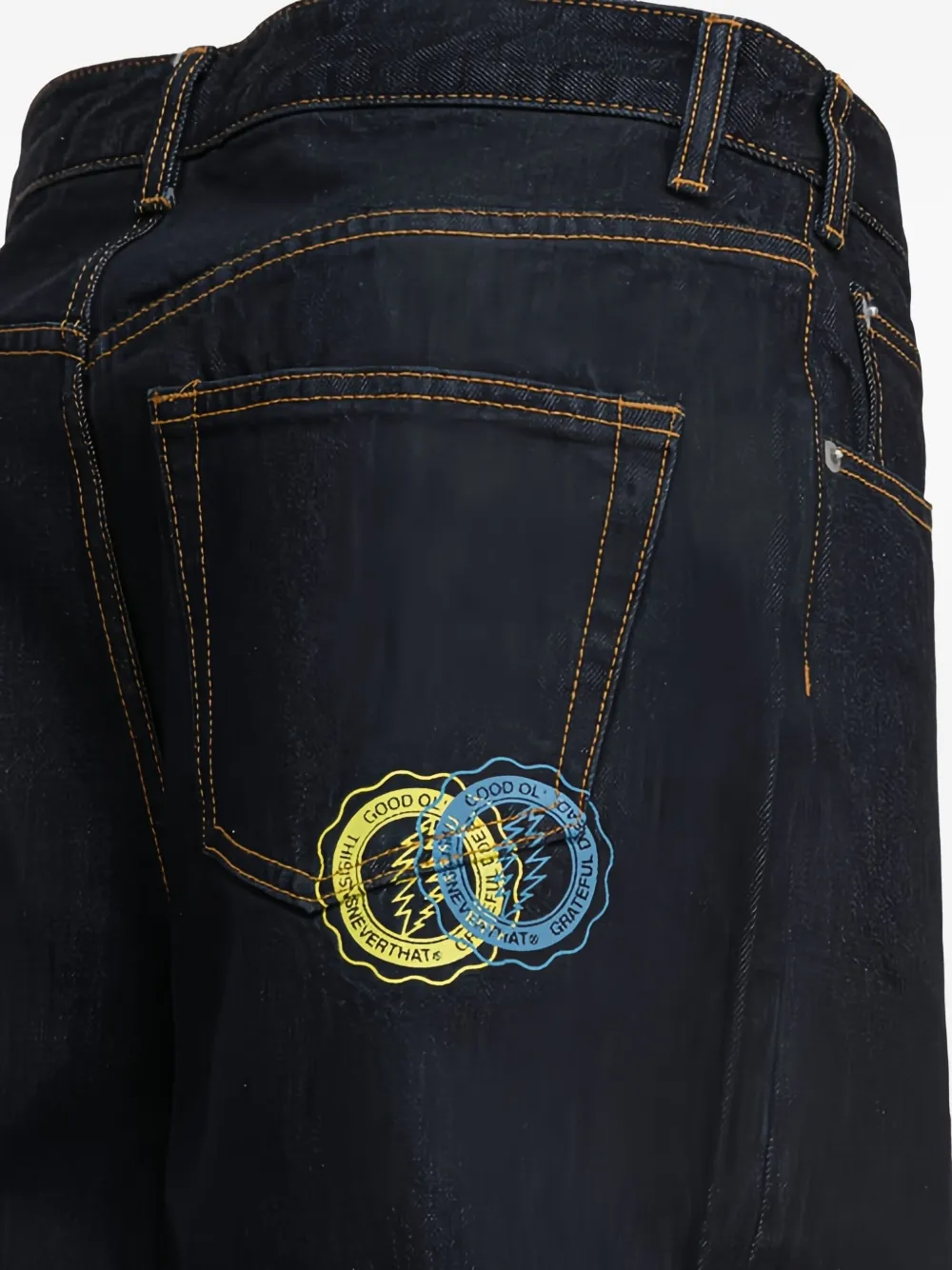This Is Never That Denim shorts met borduurwerk Zwart