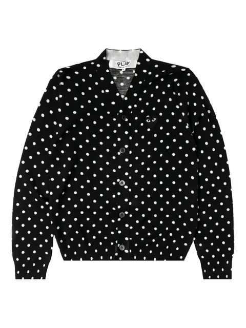 Comme Des Garçons Play polka-dot heart-patch cardigan