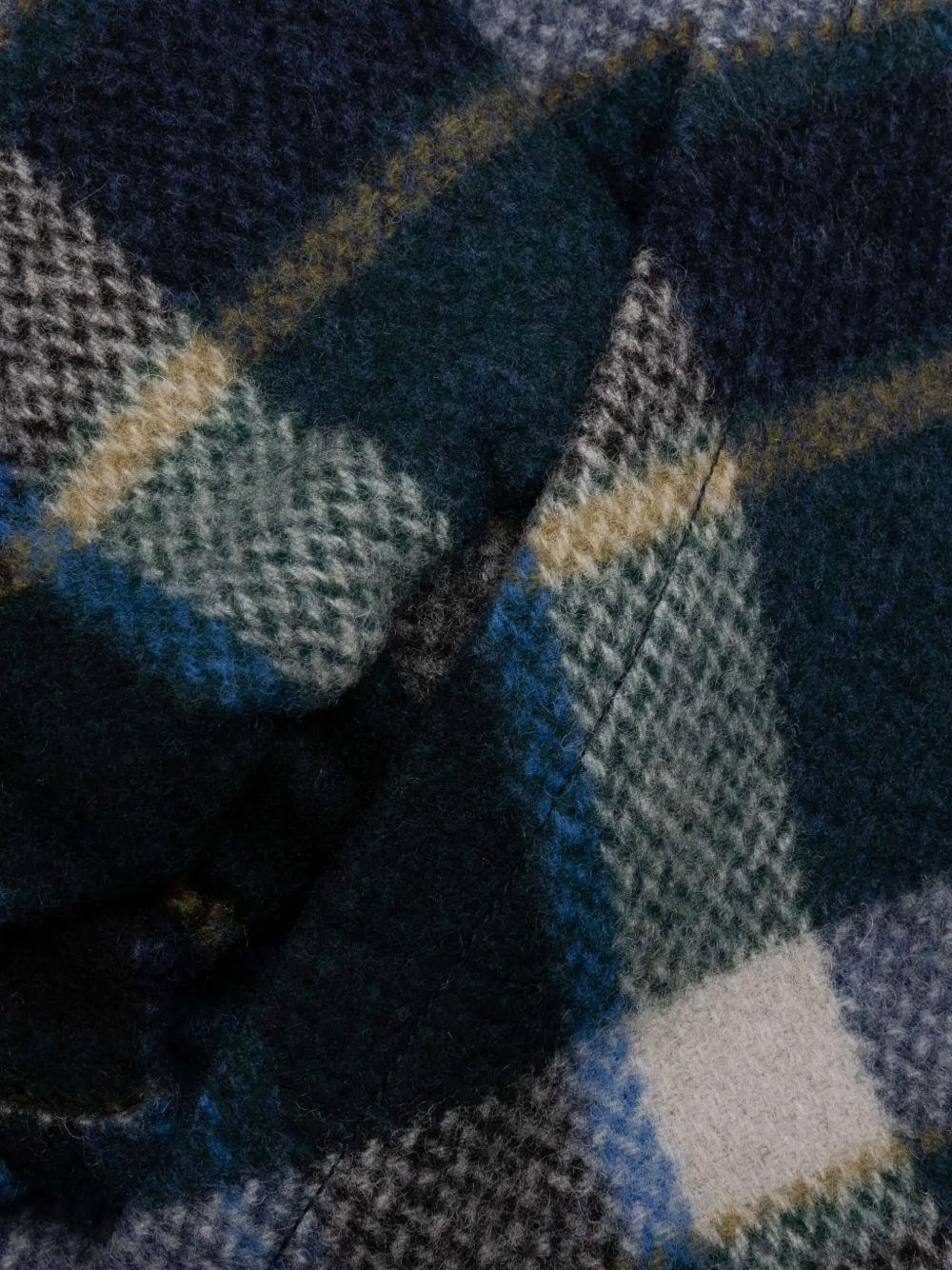 SOUTH2 WEST8 plaid wool shirt jacket Groen