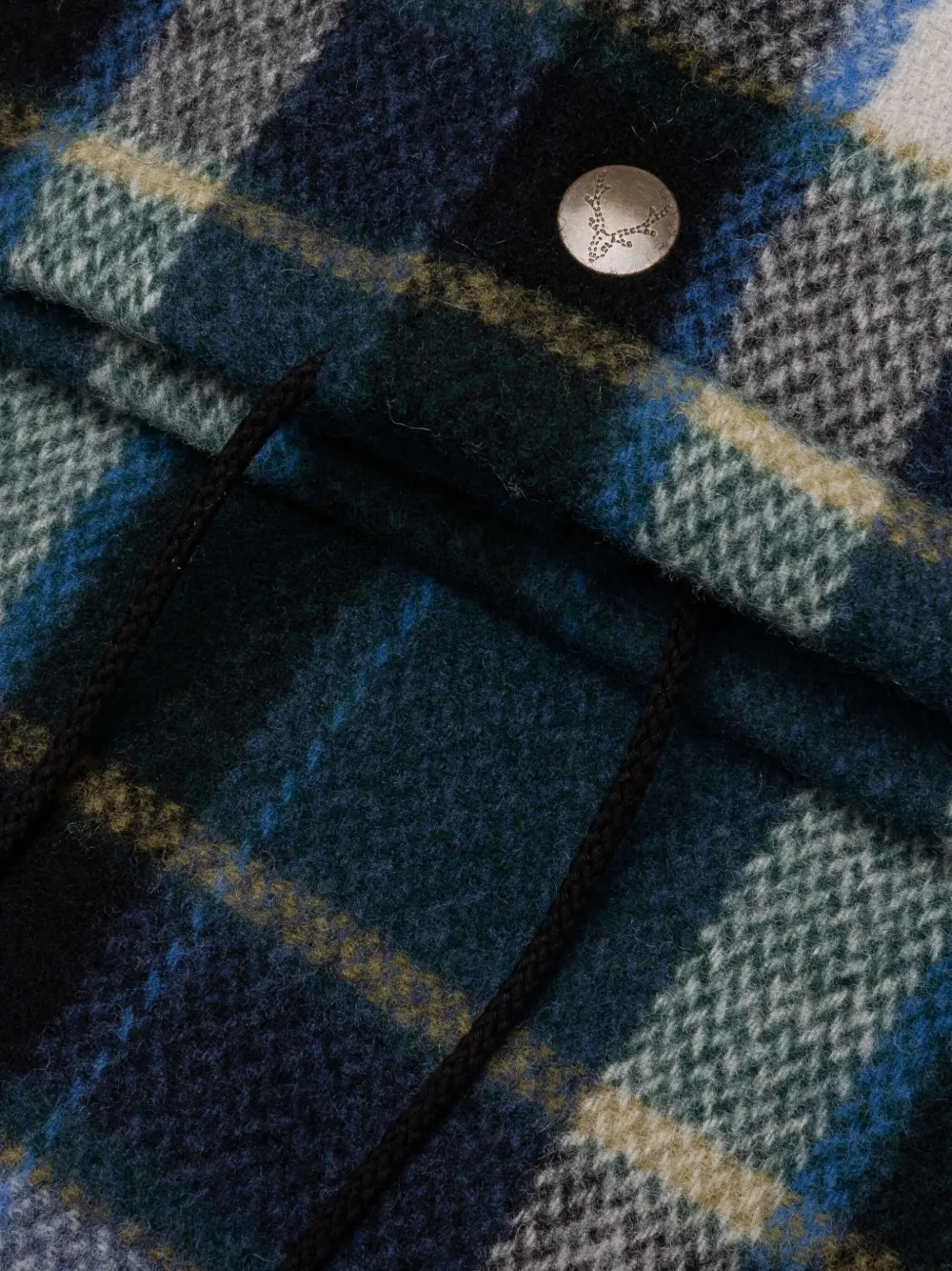 SOUTH2 WEST8 plaid wool shirt jacket Groen