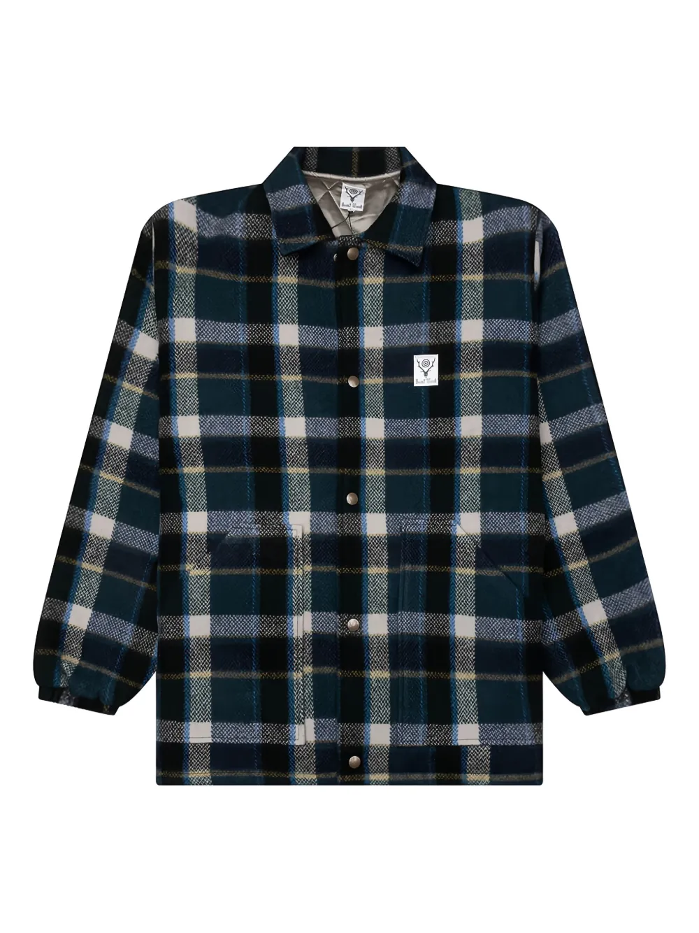 SOUTH2 WEST8 plaid wool shirt jacket - グリーン SOUTH2 WEST8 plaid wool shirt jacket - グリーン