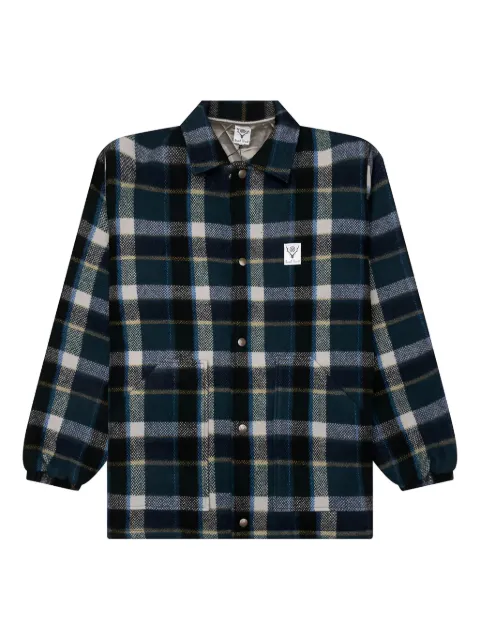 SOUTH2 WEST8 plaid wool shirt jacket