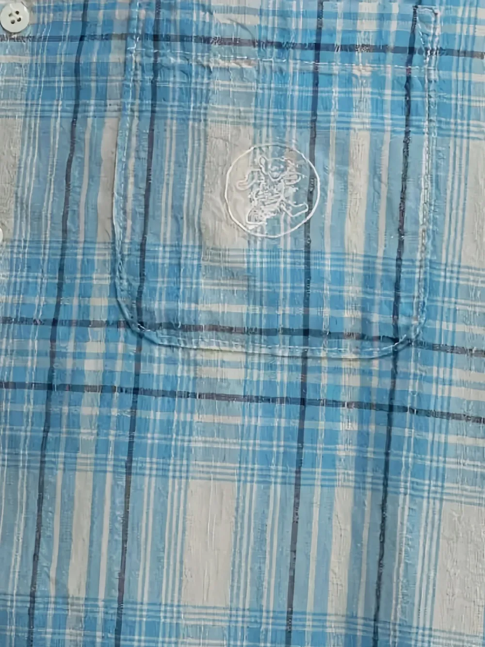  This Is Never That Checked Embroidered Shirt - Blue 