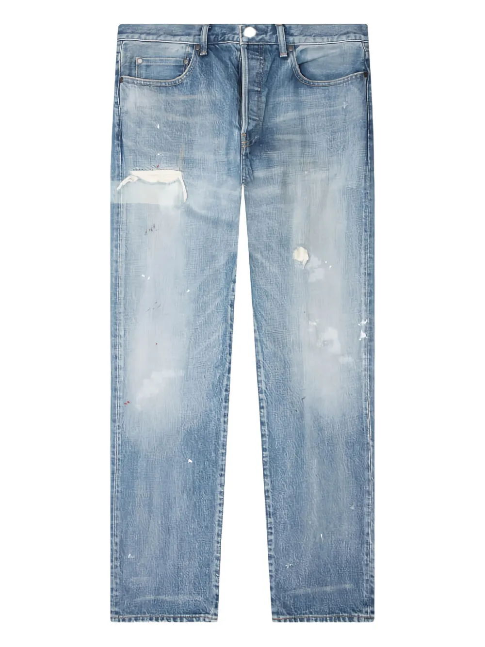 John Elliott The Daze paint-splatter frayed-detail jeans - ブルー John Elliott The Daze paint-splatter frayed-detail jeans - ブルー