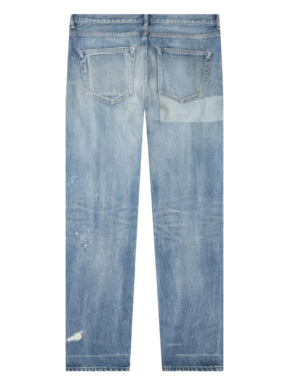 John Elliott The Daze jeans met verfspatten en franje Blauw