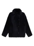 B&W shearling button coat - Blue