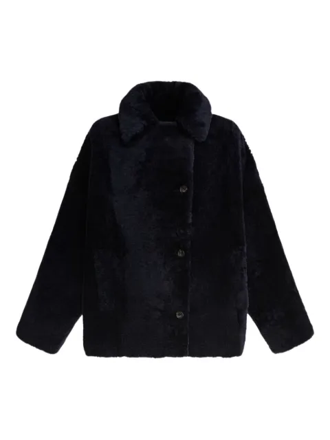 B&W manteau en peau lainée