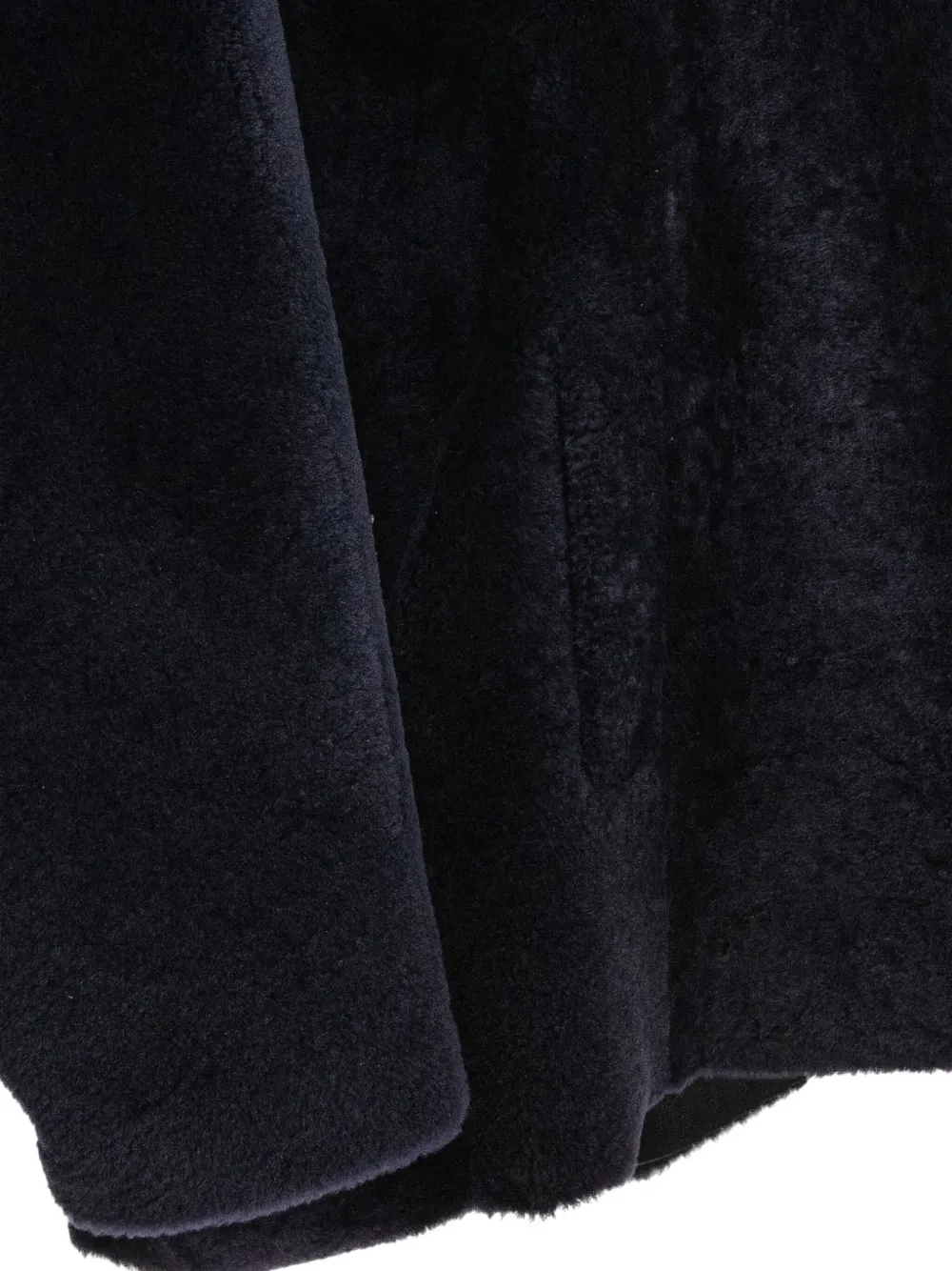 B&w Shearling Button Coat In Blue
