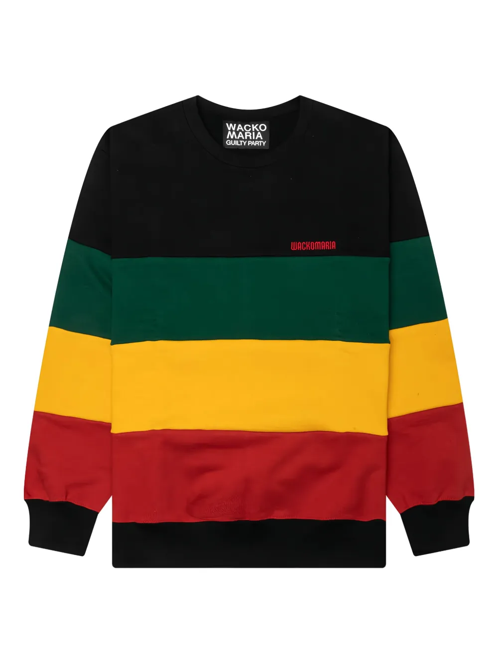 WACKO MARIA striped crew-neck sweatshirt | Black | Image 1