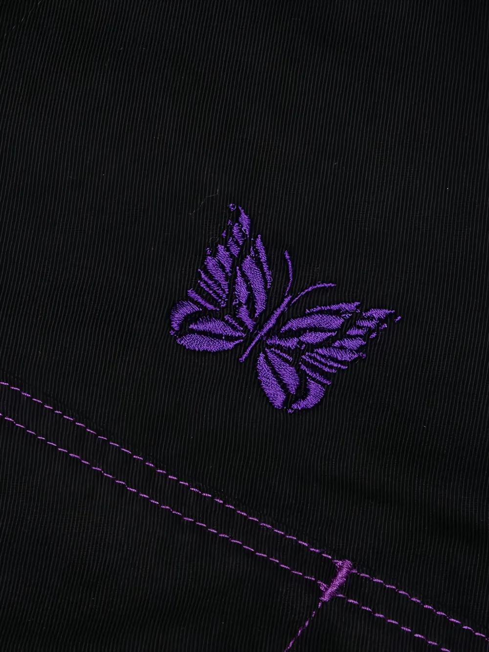 Needles purple-stitch twill coverall Zwart